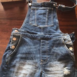 Denim overalls fit a little small for a 2